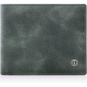Mens Wallets Bifold Leather with Coin Pocket Rfid Blocking, Green, Classic